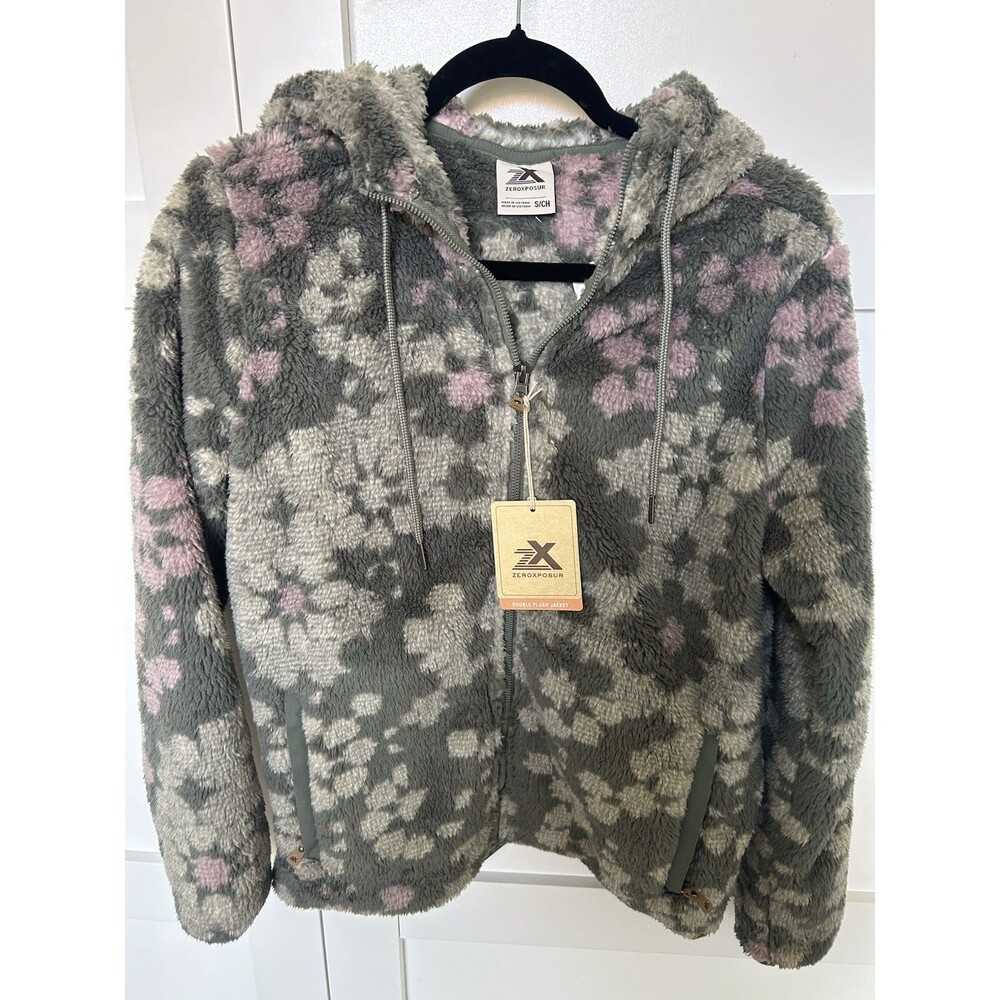 NWT ZeroXposur Double Plush Jacket Women’s Hooded Fleece Full Zip SZ S